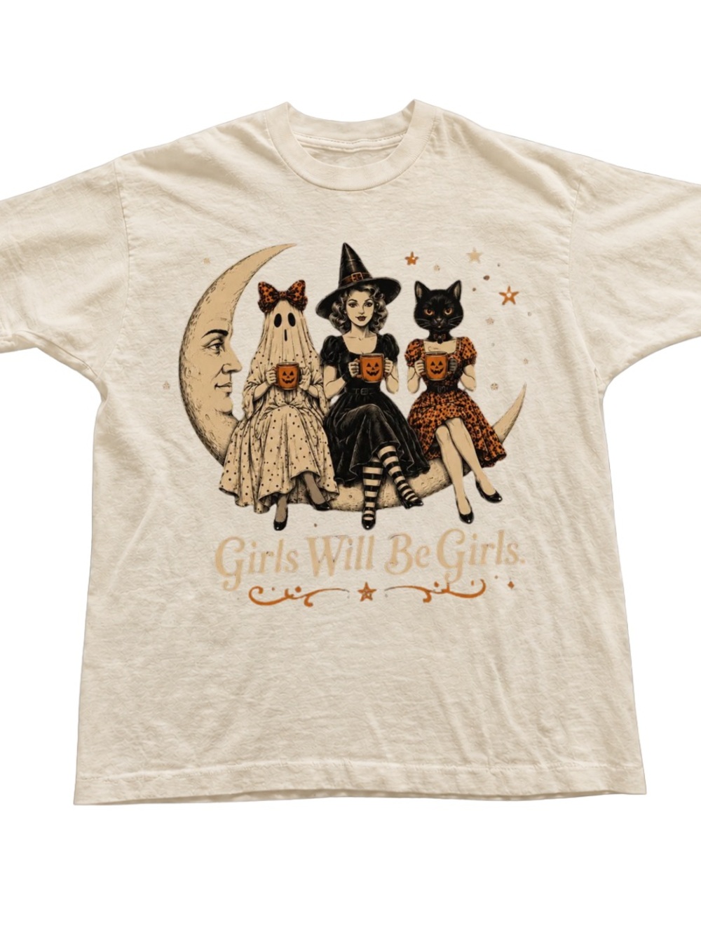 Off White Halloween Girls Will Be Girls Graphic Tee
